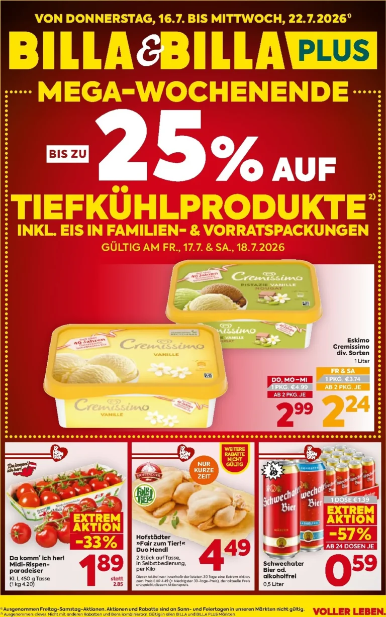 Billa Flugblatt ab 16.07.2026