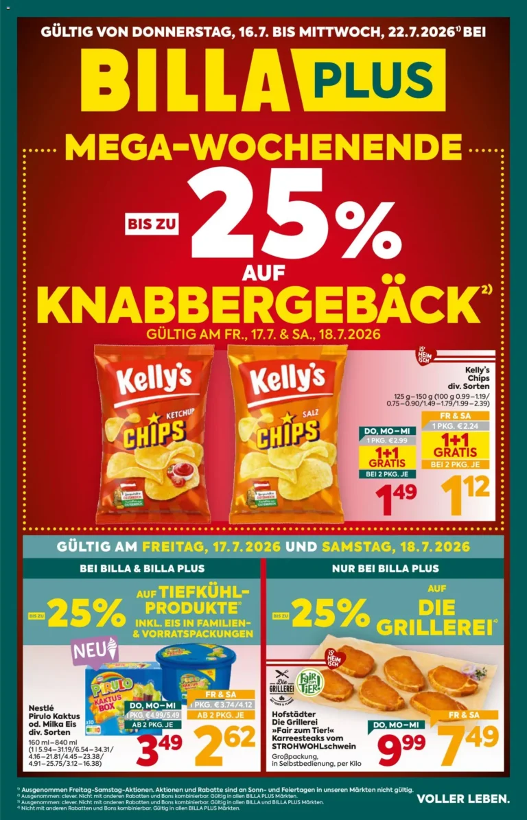 Billa Plus Flugblatt ab 16.07.2026