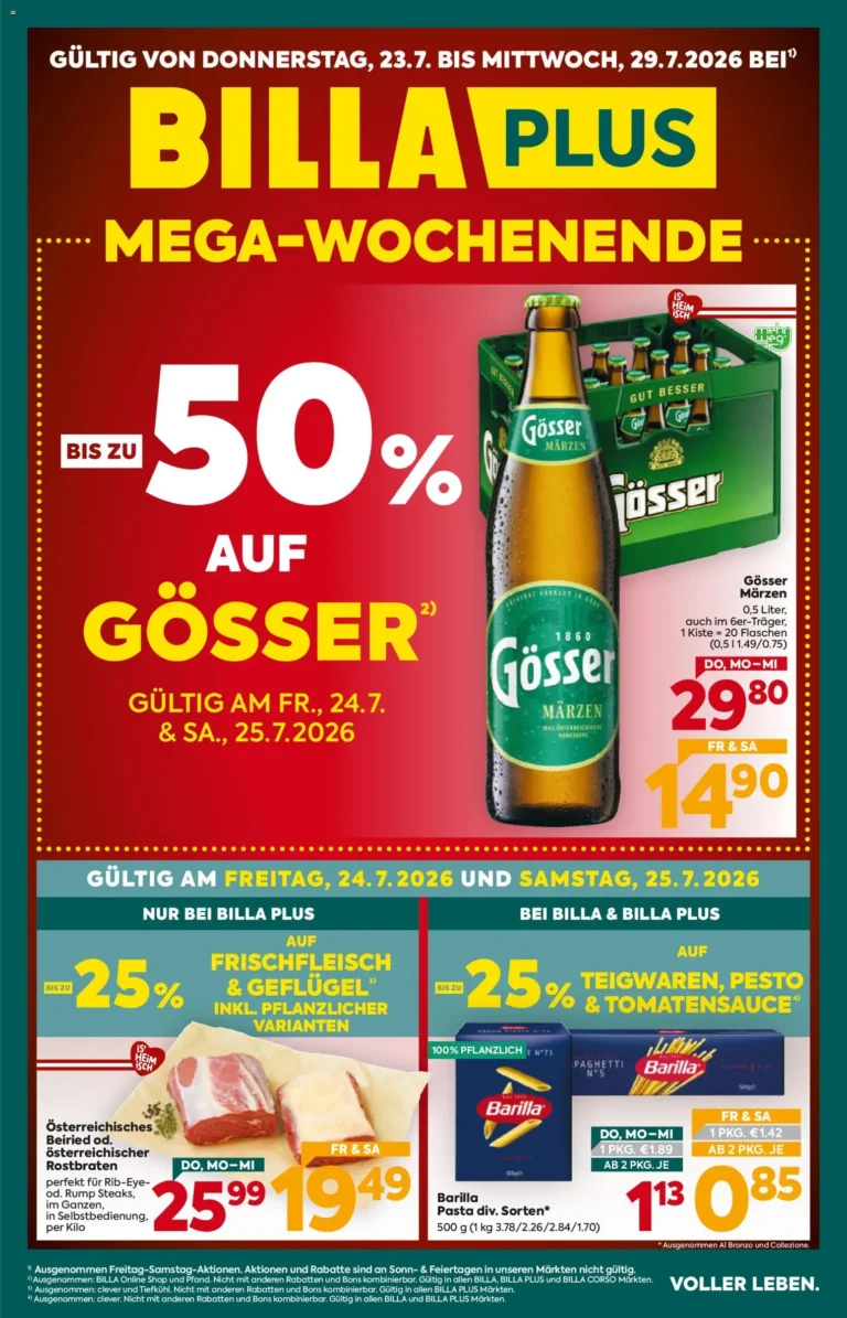 Billa Plus Flugblatt ab 23.07.2026