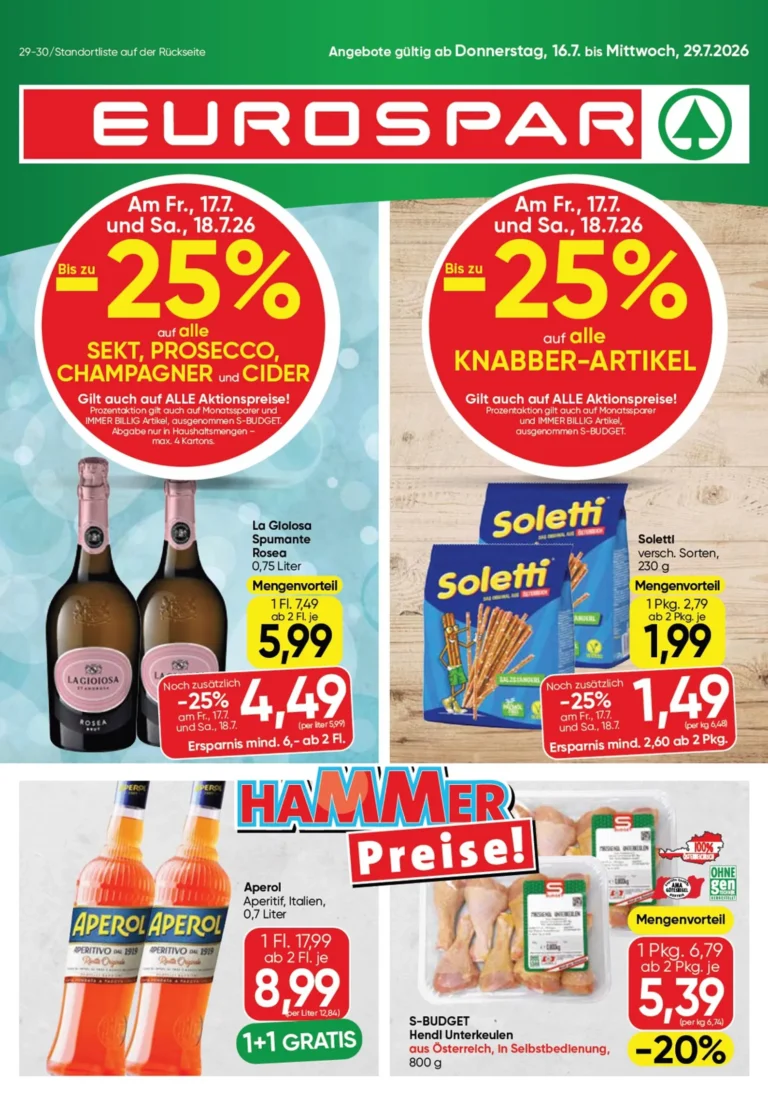 Eurospar Flugblatt ab 16.07.2026
