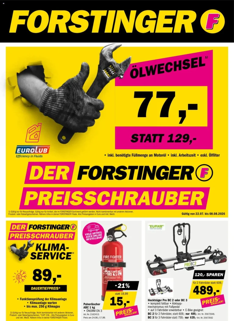 Forstinger Flugblatt ab 22.07.2026