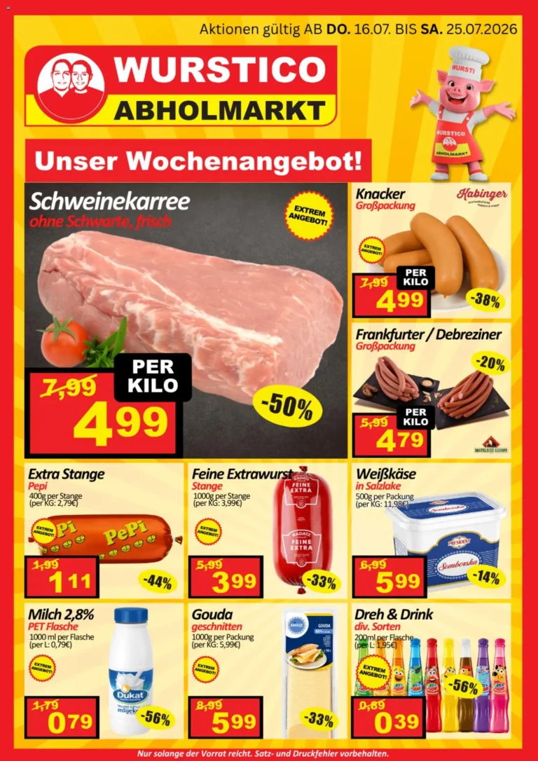 Wurstico Abholmarkt Flugblatt ab 16.07.2026