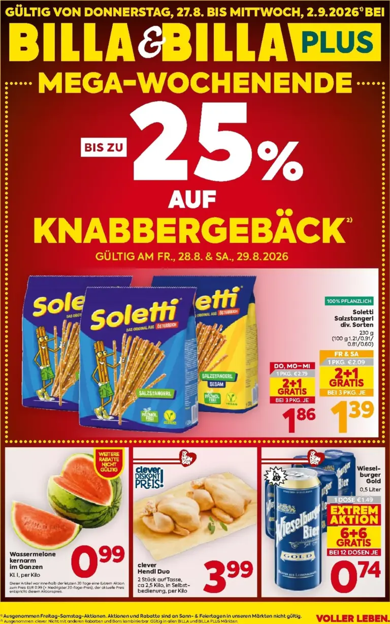 Billa Flugblatt ab 27.08.2026