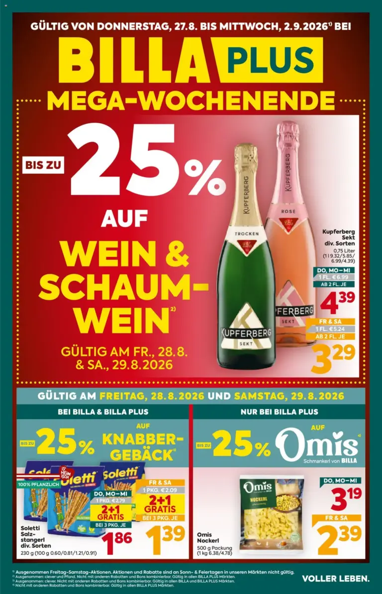 Billa Plus Flugblatt ab 27.08.2026