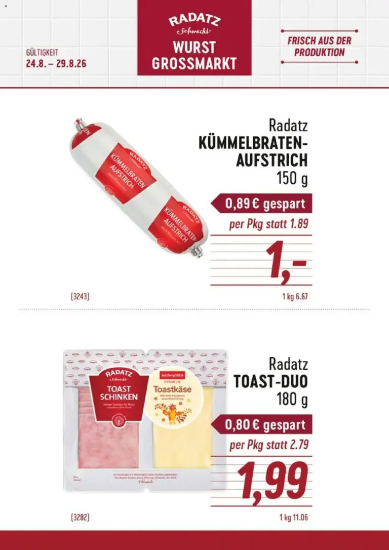 Radatz Flugblatt ab 24.08.2026