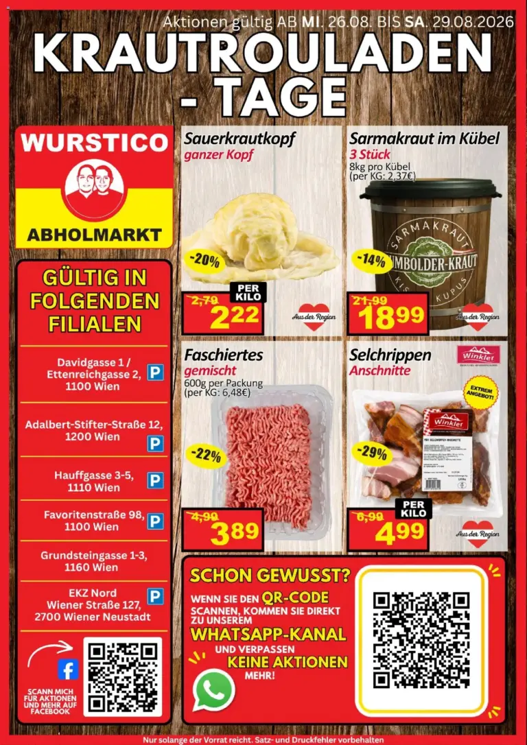 Wurstico Abholmarkt Flugblatt ab 26.08.2026