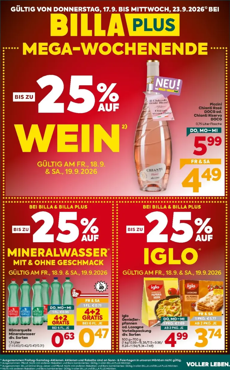 Billa Flugblatt ab 18.09.2026
