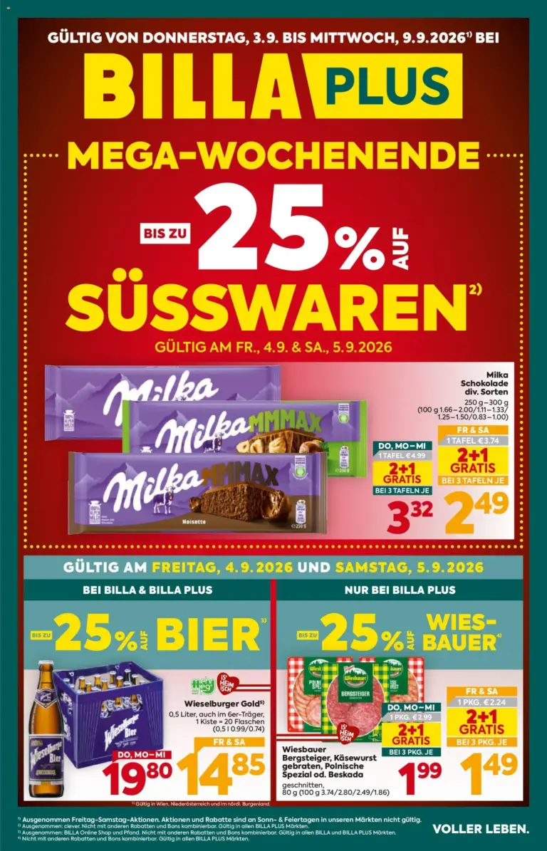 Billa Plus Flugblatt ab 03.09.2026