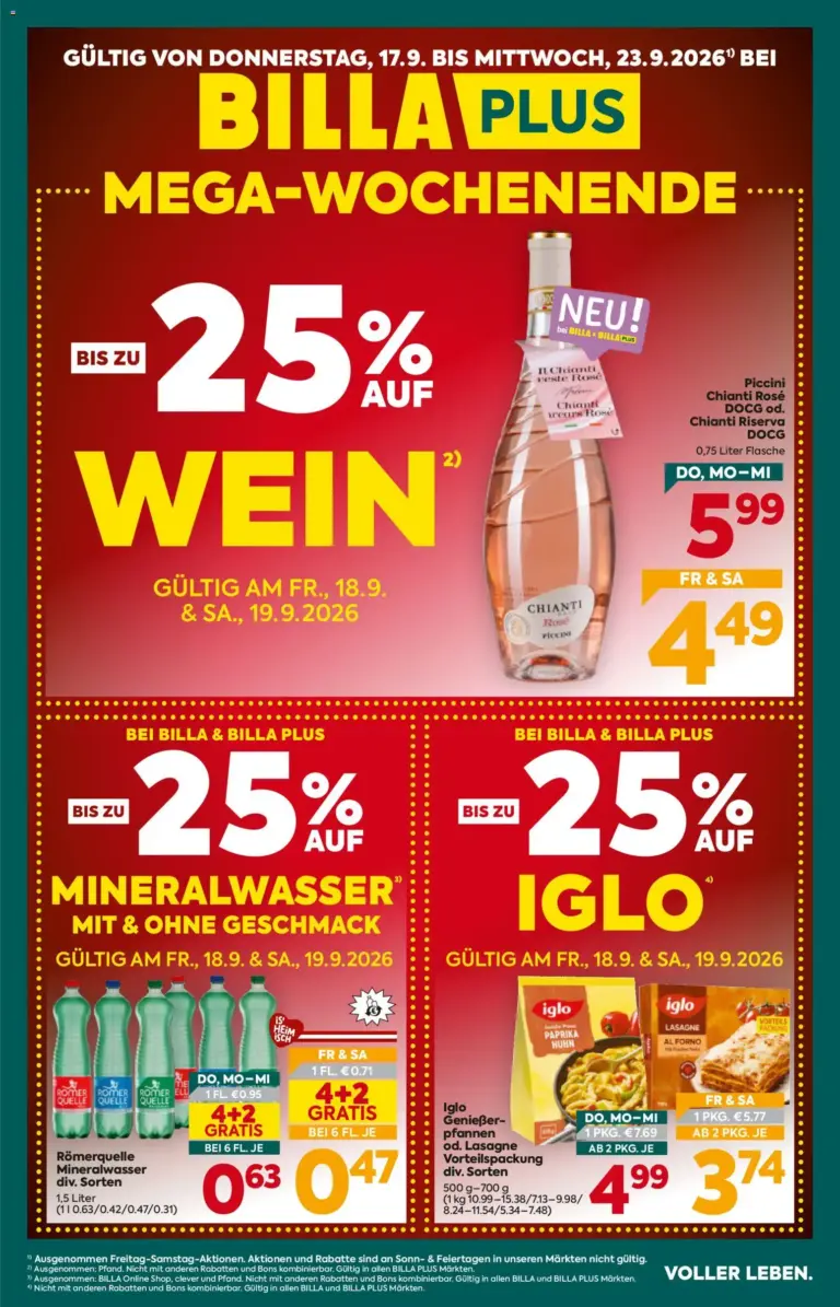 Billa Plus Flugblatt ab 17.09.2026