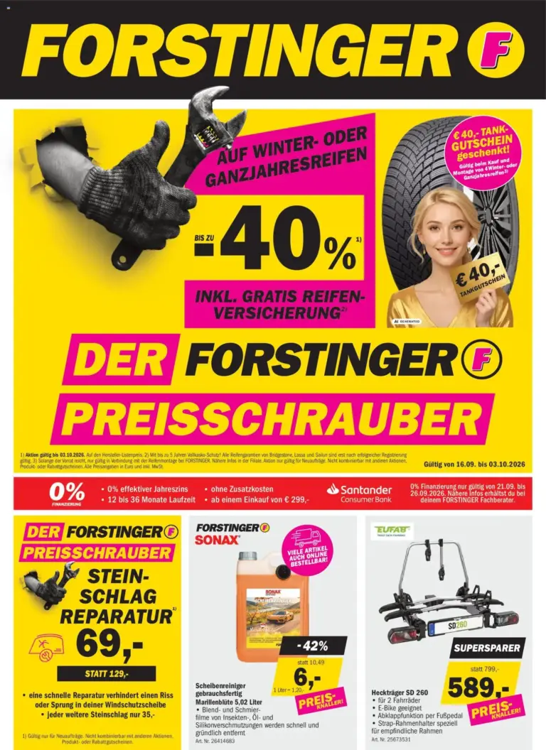 Forstinger Flugblatt ab 16.09.2026