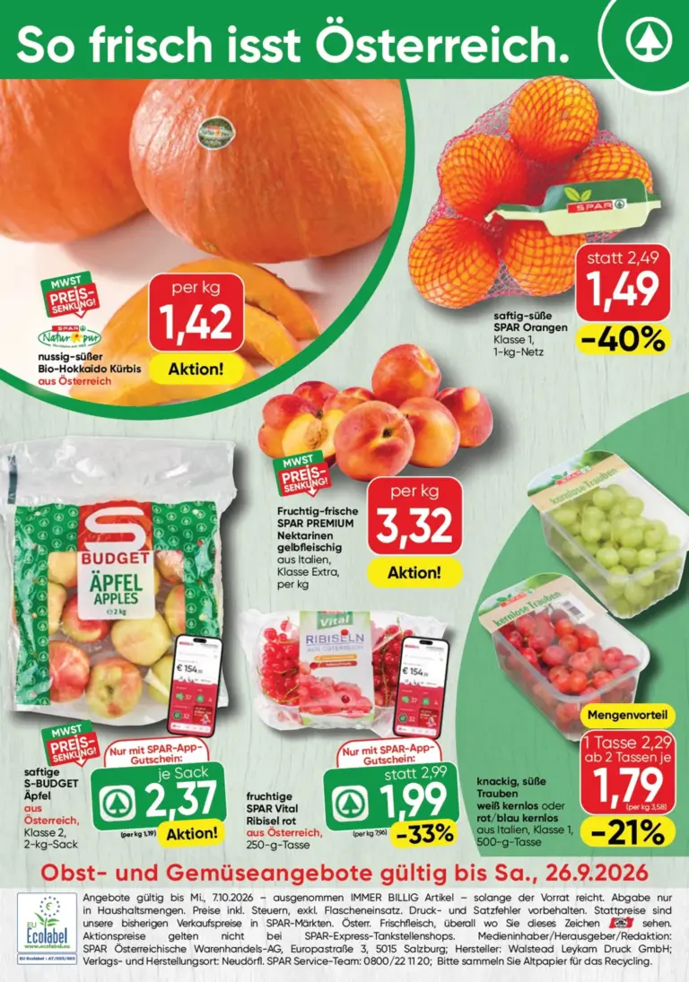 Spar Flugblatt ab 21.09.2026