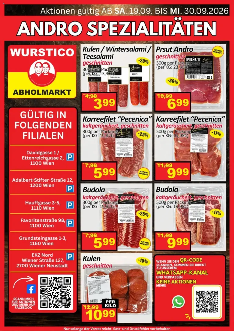 Wurstico Abholmarkt Flugblatt ab 19.09.2026