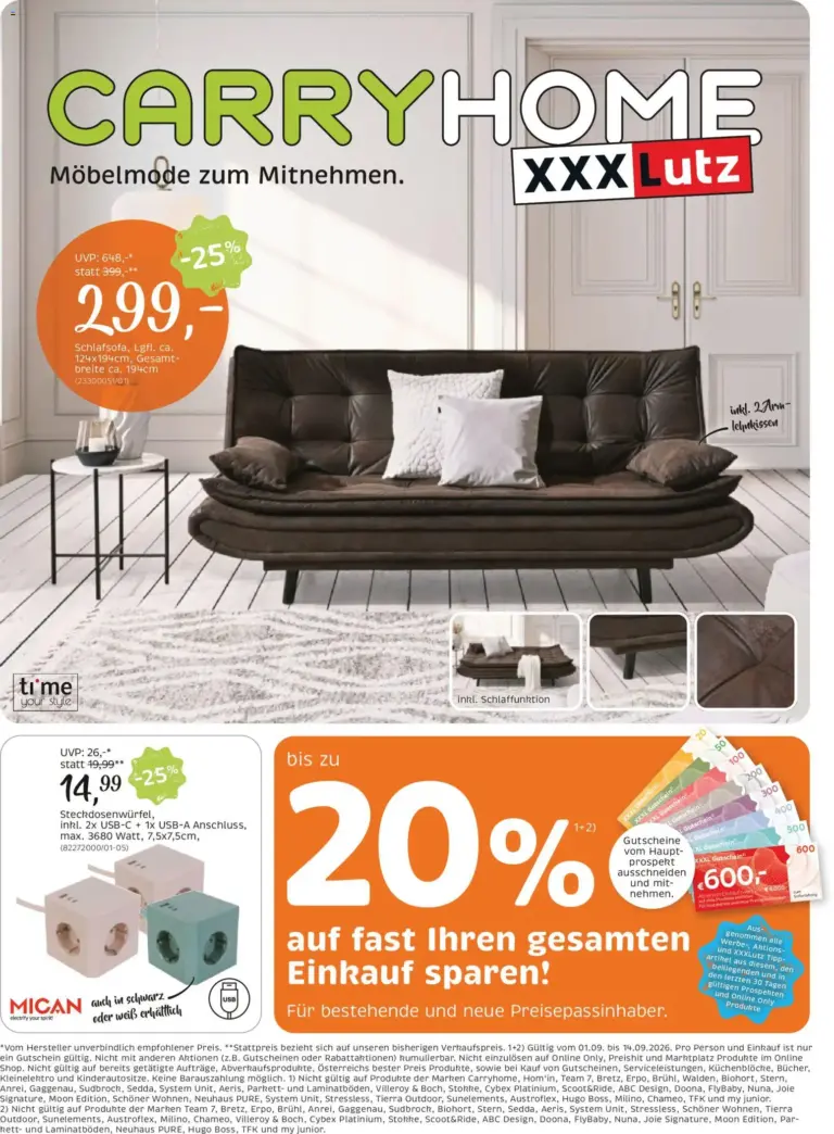 XXXLutz Flugblatt ab 01.09.2026